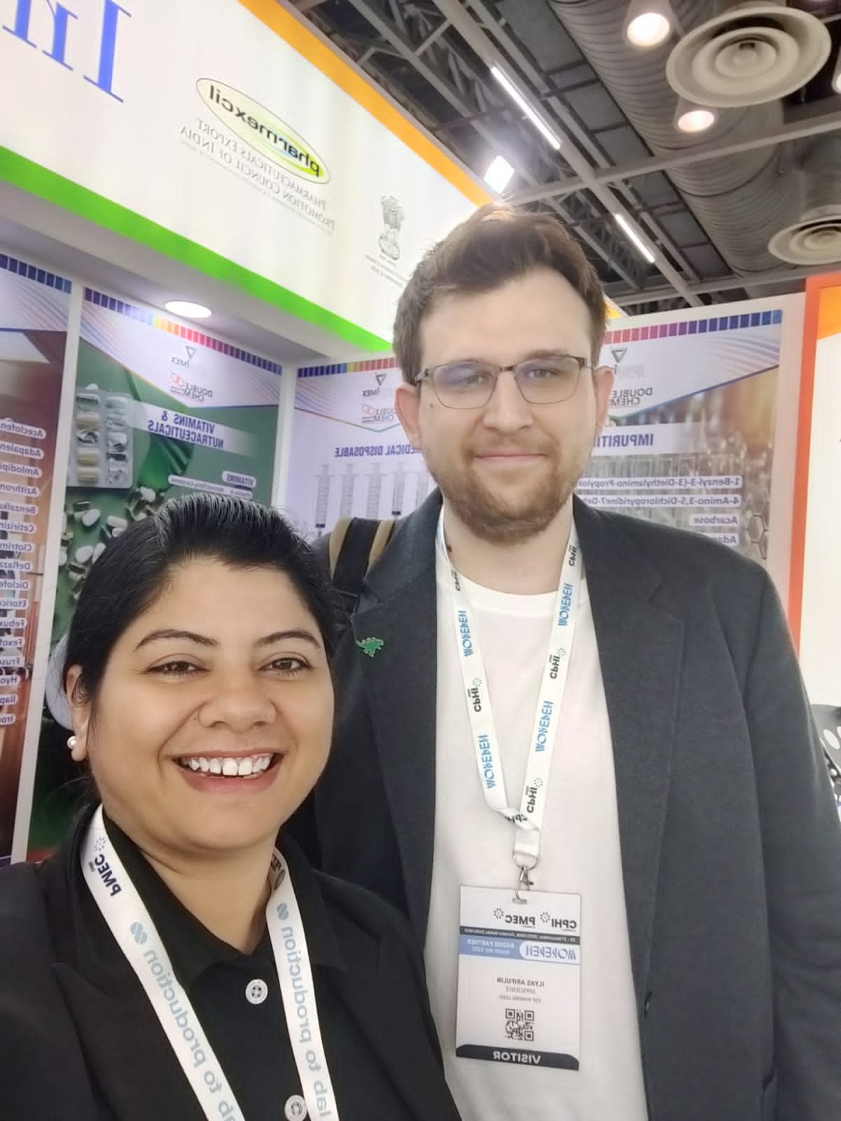 With a visitor at the show, CPHI 2025